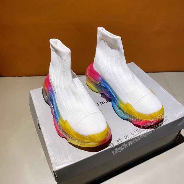 Balenciaga經典款男女鞋 巴黎世家頂級版本Triple-s高幫襪子鞋 巴黎世家復古做舊慢跑鞋 Balenciaga情侶款老爹鞋  hdbl1181